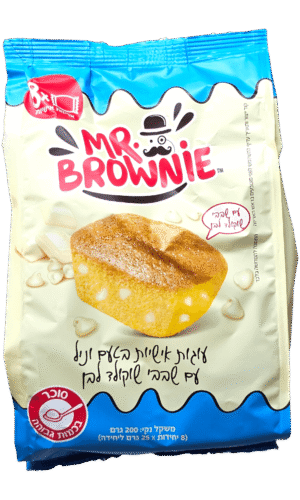 מר בראוניז עוגות אישיות וניל ושוקולד ציפס לבן