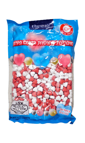 סוכריות סודה ללבבות אדום לבן 500 גר'